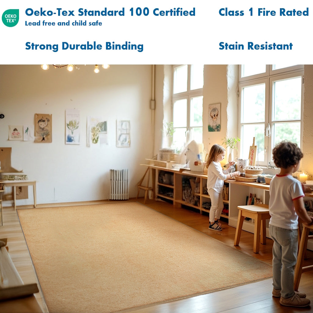 Solid Color Tan - KidCarpet.com
