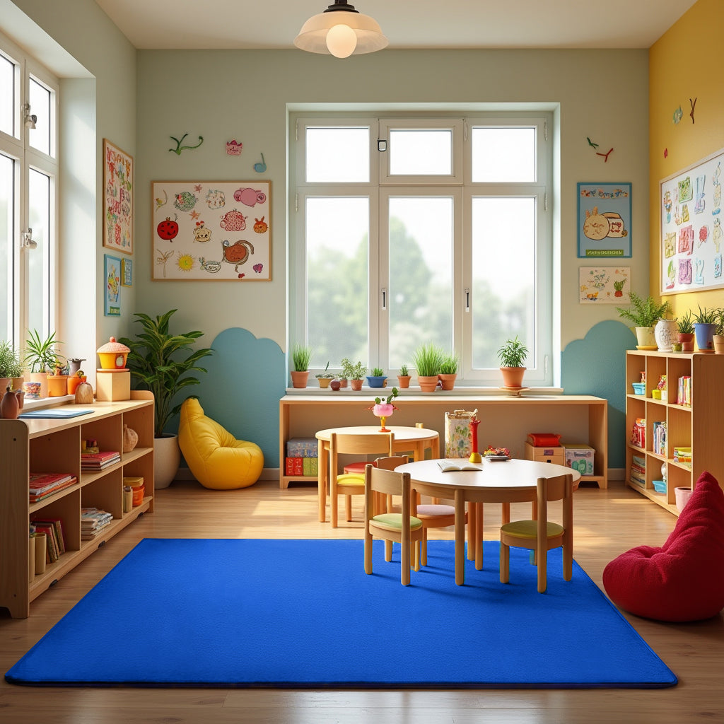 Solid Color Blue Blend - KidCarpet.com