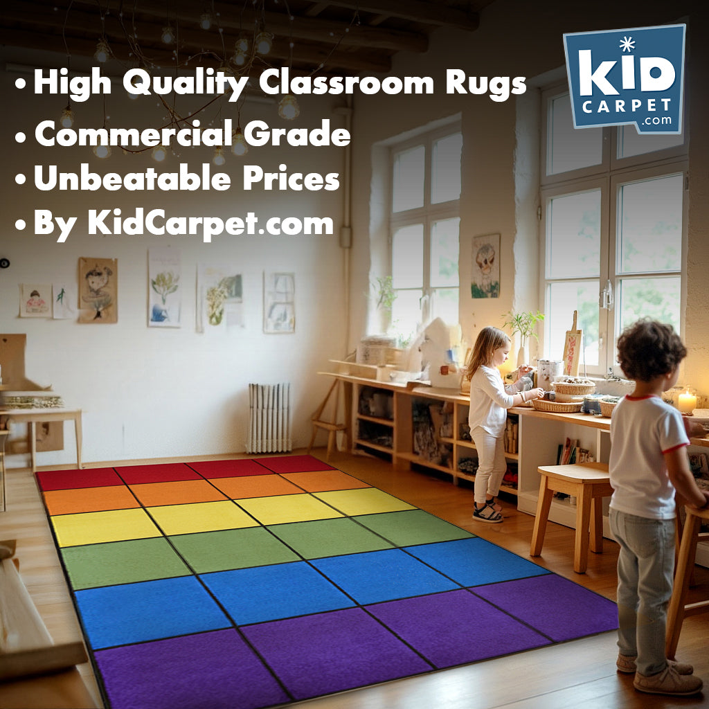Rainbow Blocks Seating Rug 24 - KidCarpet.com