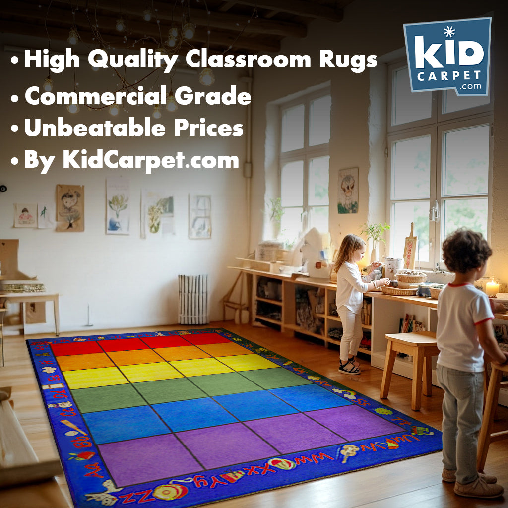 Seating Rainbow with Alphabet Rug 24 - KidCarpet.com