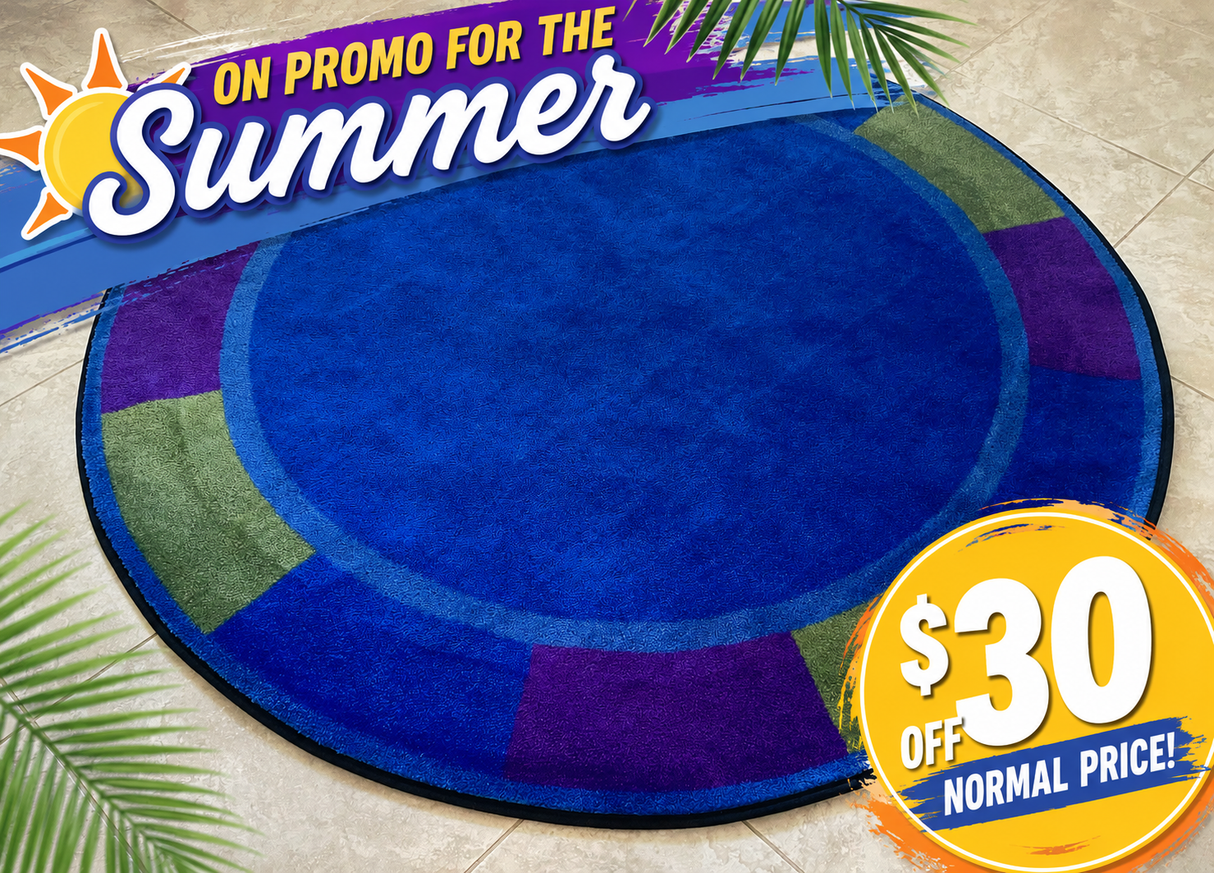 Cool Colors Circle Rug