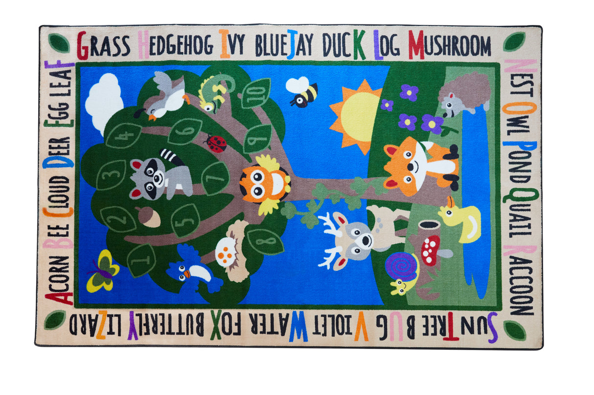 Forest Alphabet Learning Rug