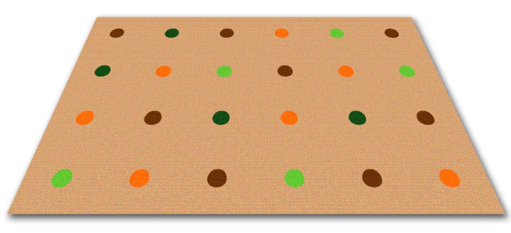 On the Spot Classroom Seating Rug Jungle Colors on Tan