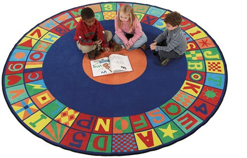 Floors That Teach Round School Rug - KidCarpet.com
