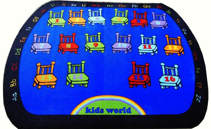 Chairs Classroom Rug With 16 Seats - KidCarpet.com