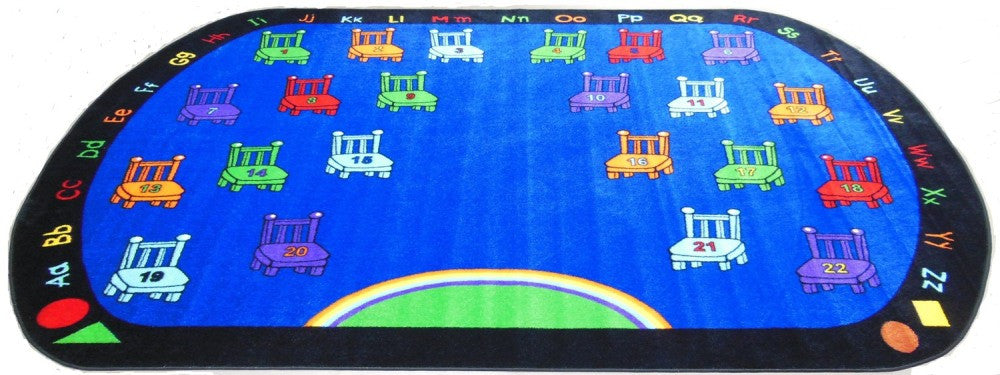 Chairs Classroom Rug With 22 Seats - KidCarpet.com