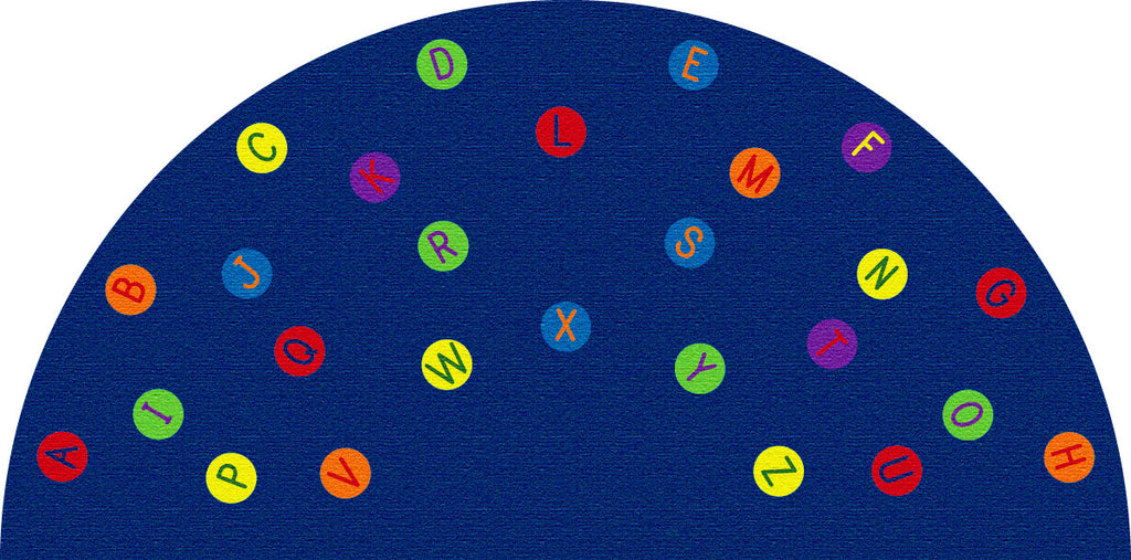 Alphabet Dots Semicircle Classroom Rug
