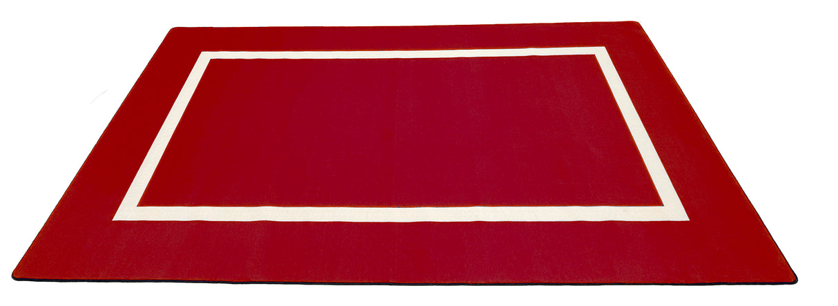 Montessori Classroom Rug Red With Creme Line - KidCarpet.com