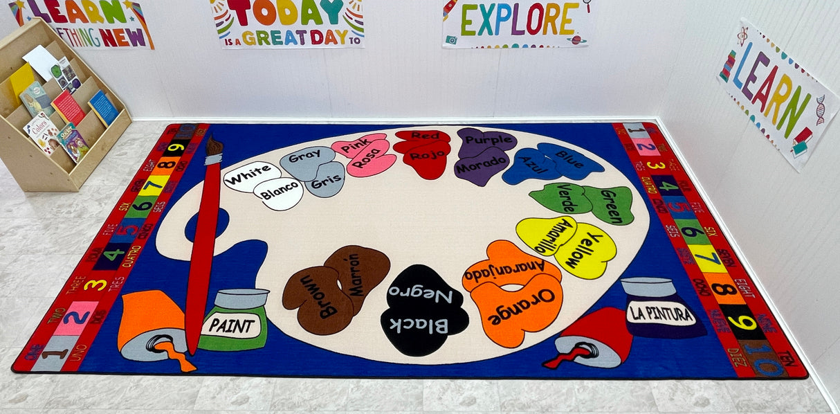 Paint Palette Spanish Circle Time Rug