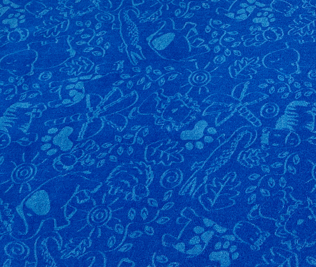 Animal Doodles Children's Rug Blue on Blue