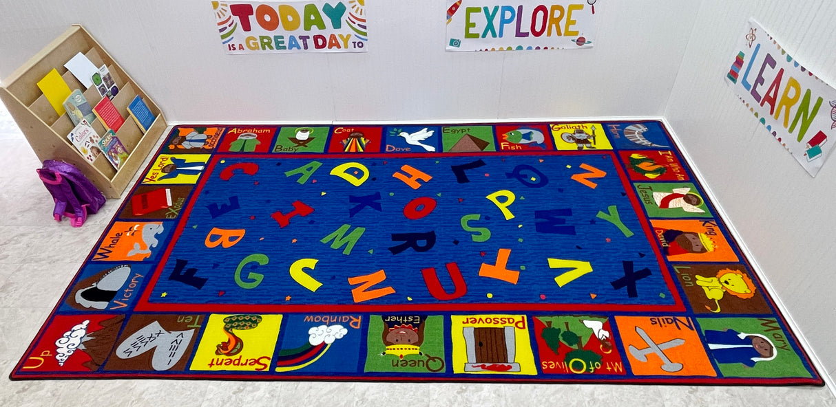 Bible Sunday School Rug With ABCs - KidCarpet.com