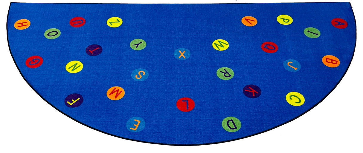 Alphabet Dots Semicircle Classroom Rug