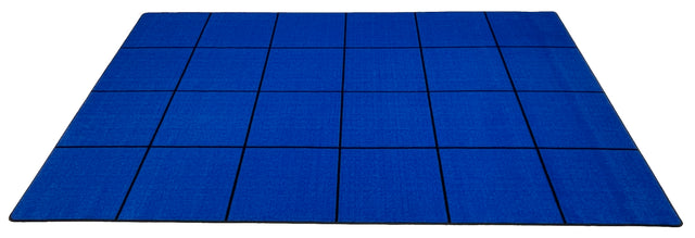 Blocks Seating Rug BLUE With 24 Squares - KidCarpet.com