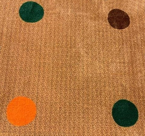 Dots In A Row Wall to Wall Carpet Jungle Colors on Tan - KidCarpet.com