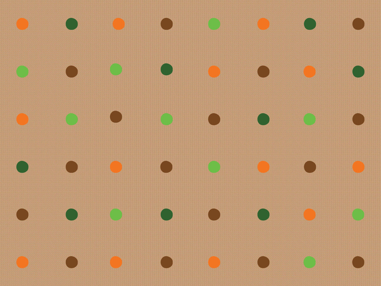 Dots In A Row Wall to Wall Carpet Jungle Colors on Tan - KidCarpet.com