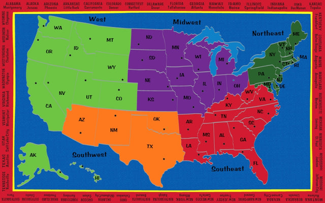 The United States of America Map Rug - KidCarpet.com