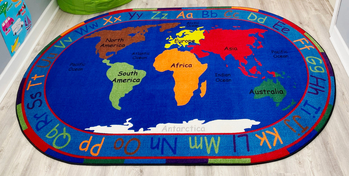All Around The World Map Rug