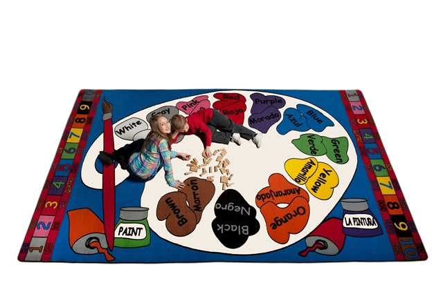 Paint Palette Spanish Circle Time Rug