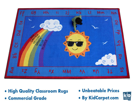 A Guest Educator Reviews Her New Shapes with Alphabet Preschool Rug