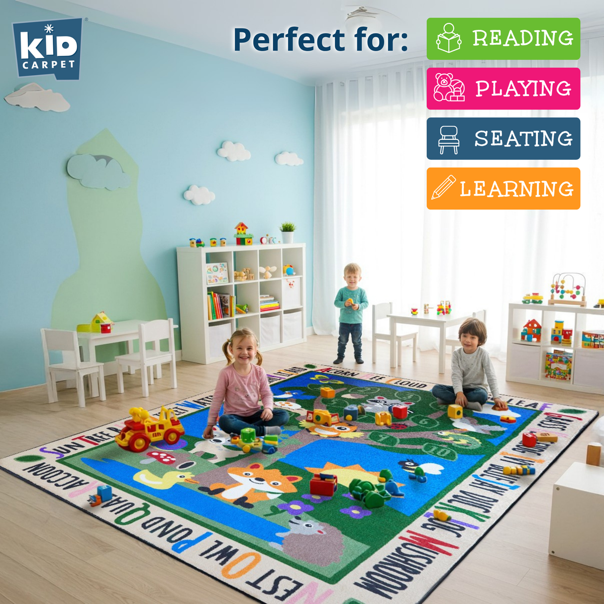 Forest Alphabet Learning Rug - KidCarpet.com