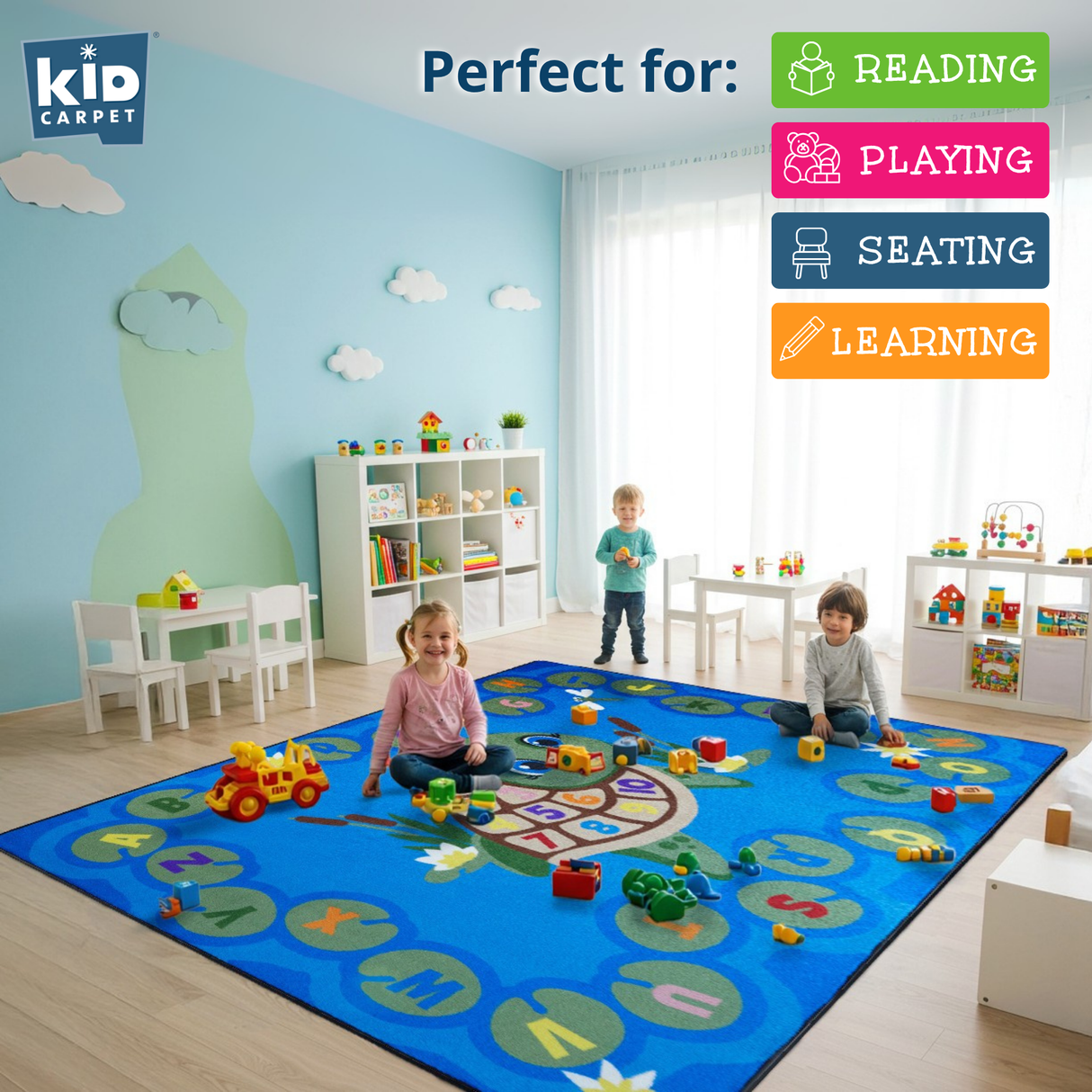 Turtle Pond Circle Time Rug - KidCarpet.com