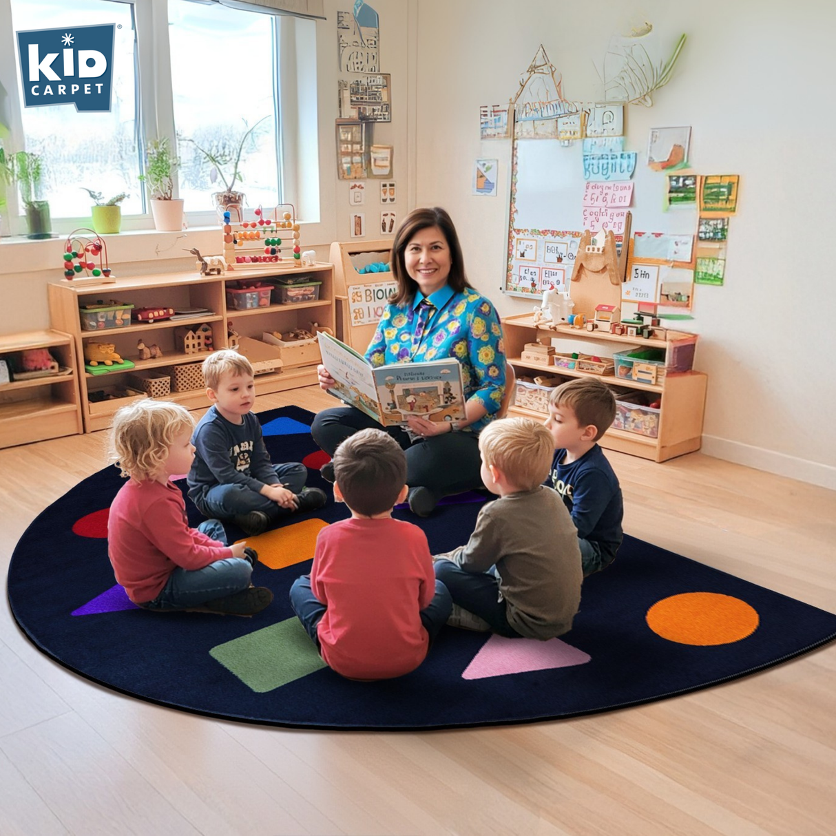 Shapes Seating Semicircle Rug - KidCarpet.com