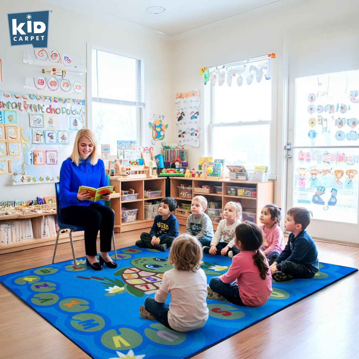 Turtle Pond Circle Time Rug - KidCarpet.com