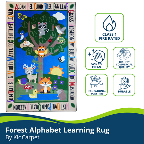 Forest Alphabet Learning Rug - KidCarpet.com
