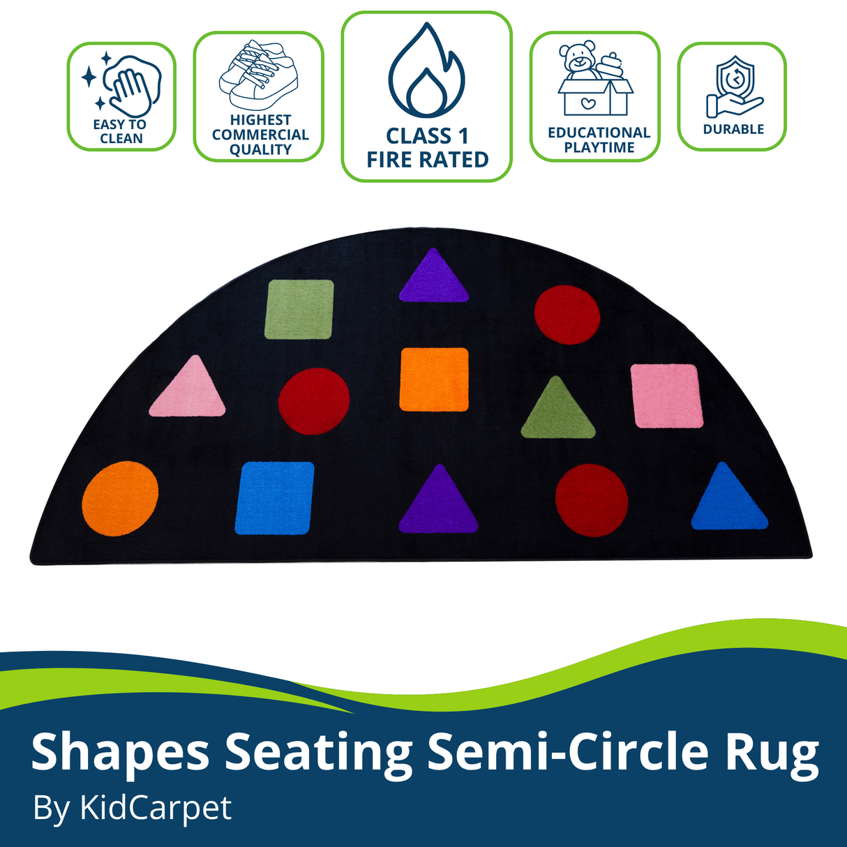 Shapes Seating Semicircle Rug - KidCarpet.com