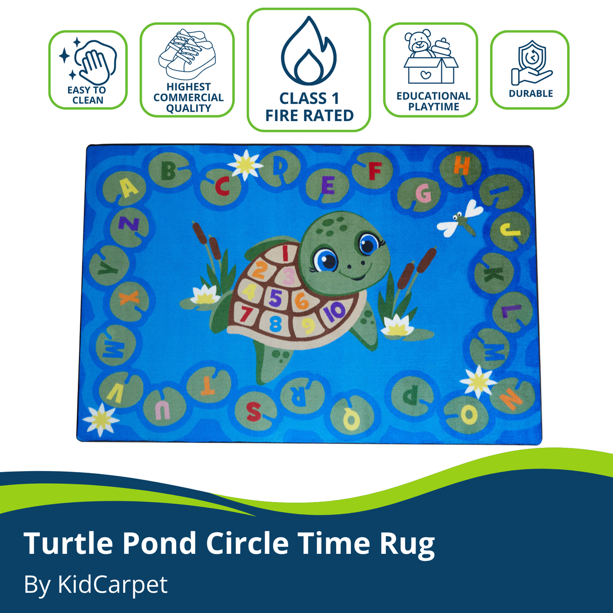 Turtle Pond Circle Time Rug - KidCarpet.com