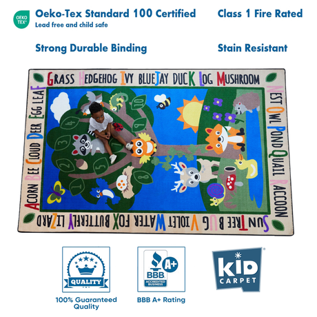 Forest Alphabet Learning Rug