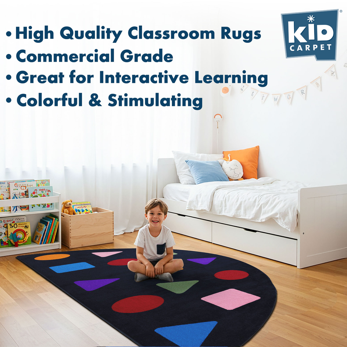 Shapes Seating Semicircle Rug - KidCarpet.com