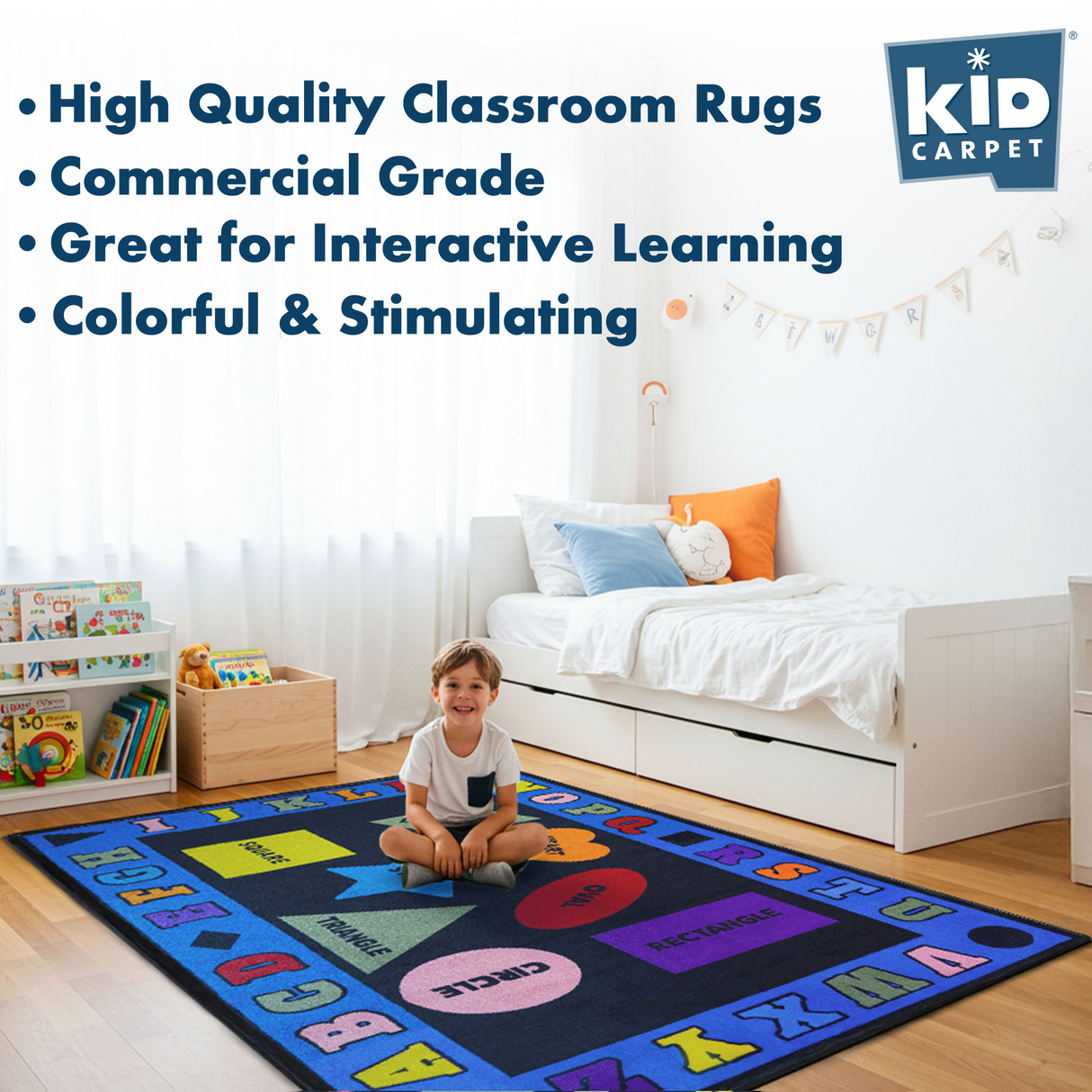 Shapes With The Alphabet Preschool Rug - KidCarpet.com
