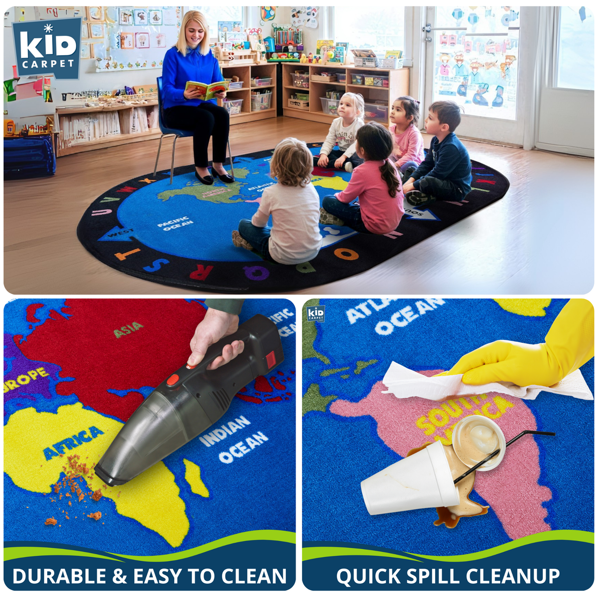 Alphabet and World Classroom Rug - KidCarpet.com