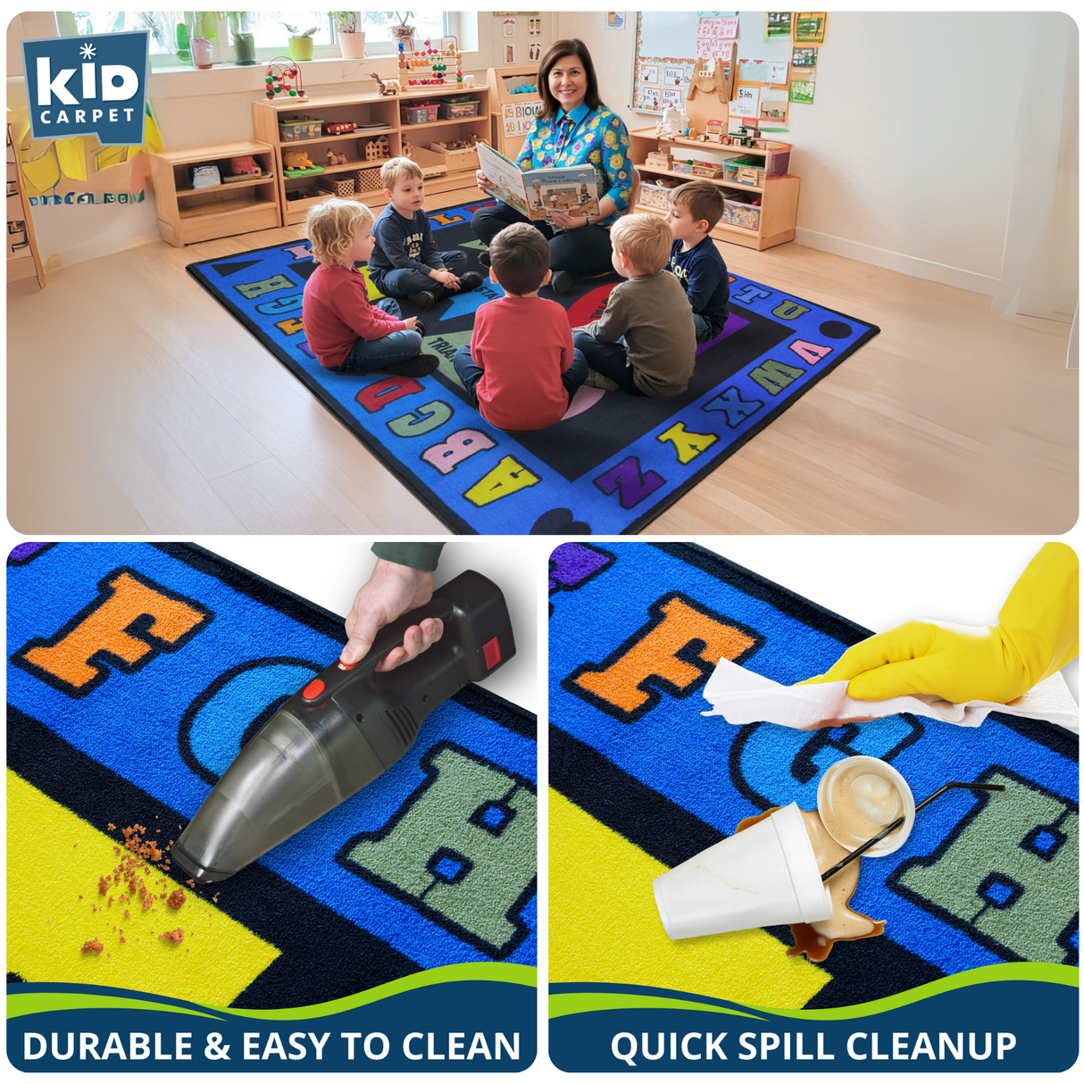 Shapes With The Alphabet Preschool Rug - KidCarpet.com