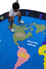 Alphabet and World Classroom Rug