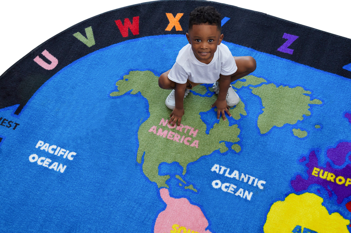 Alphabet and World Classroom Rug - KidCarpet.com