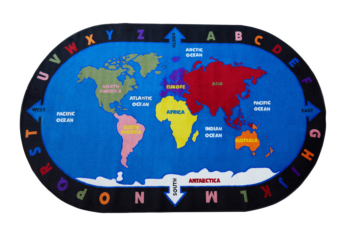 Alphabet and World Classroom Rug - KidCarpet.com