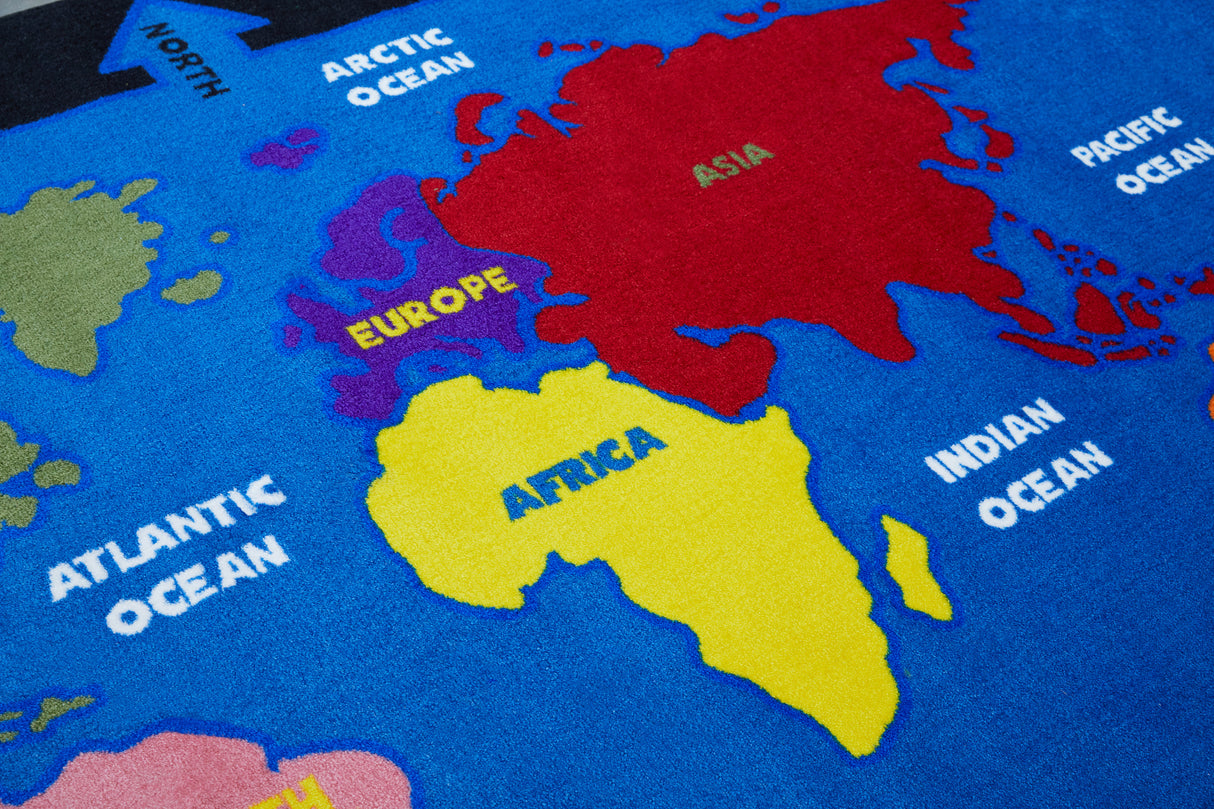Alphabet and World Classroom Rug - KidCarpet.com