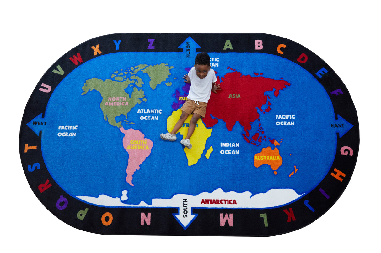 Alphabet and World Classroom Rug - KidCarpet.com