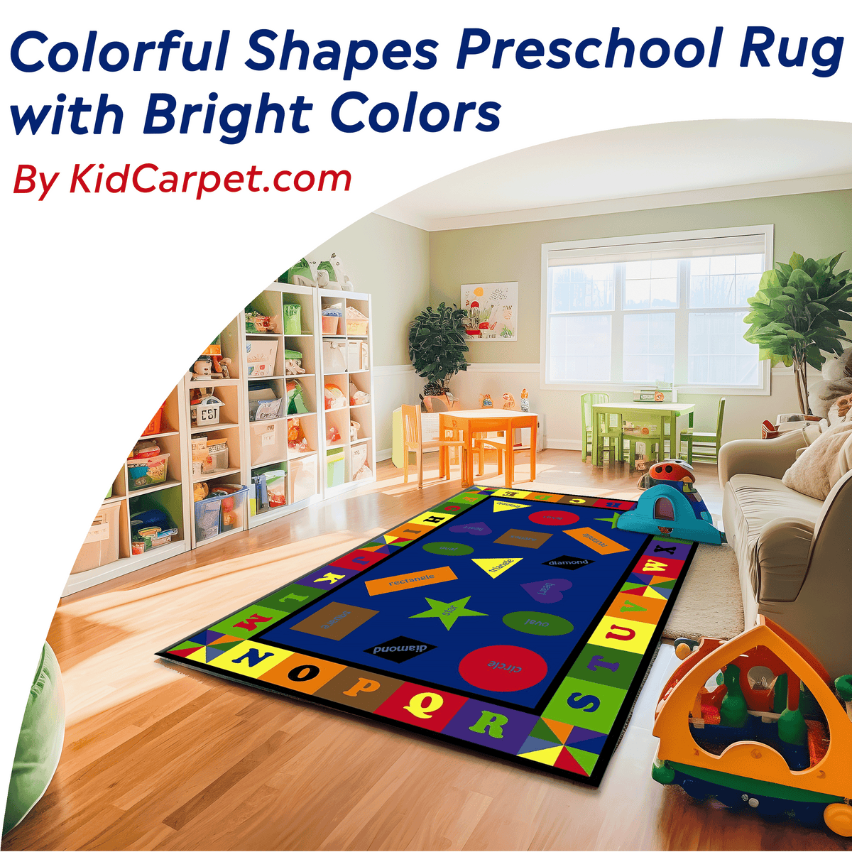 Colred Shape Rug Colorful Shapes Rug With BRIGHT Colors – KidCarpet.com