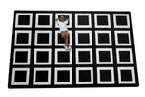 Black and White Squares Classroom Seating Rug 24 - KidCarpet.com