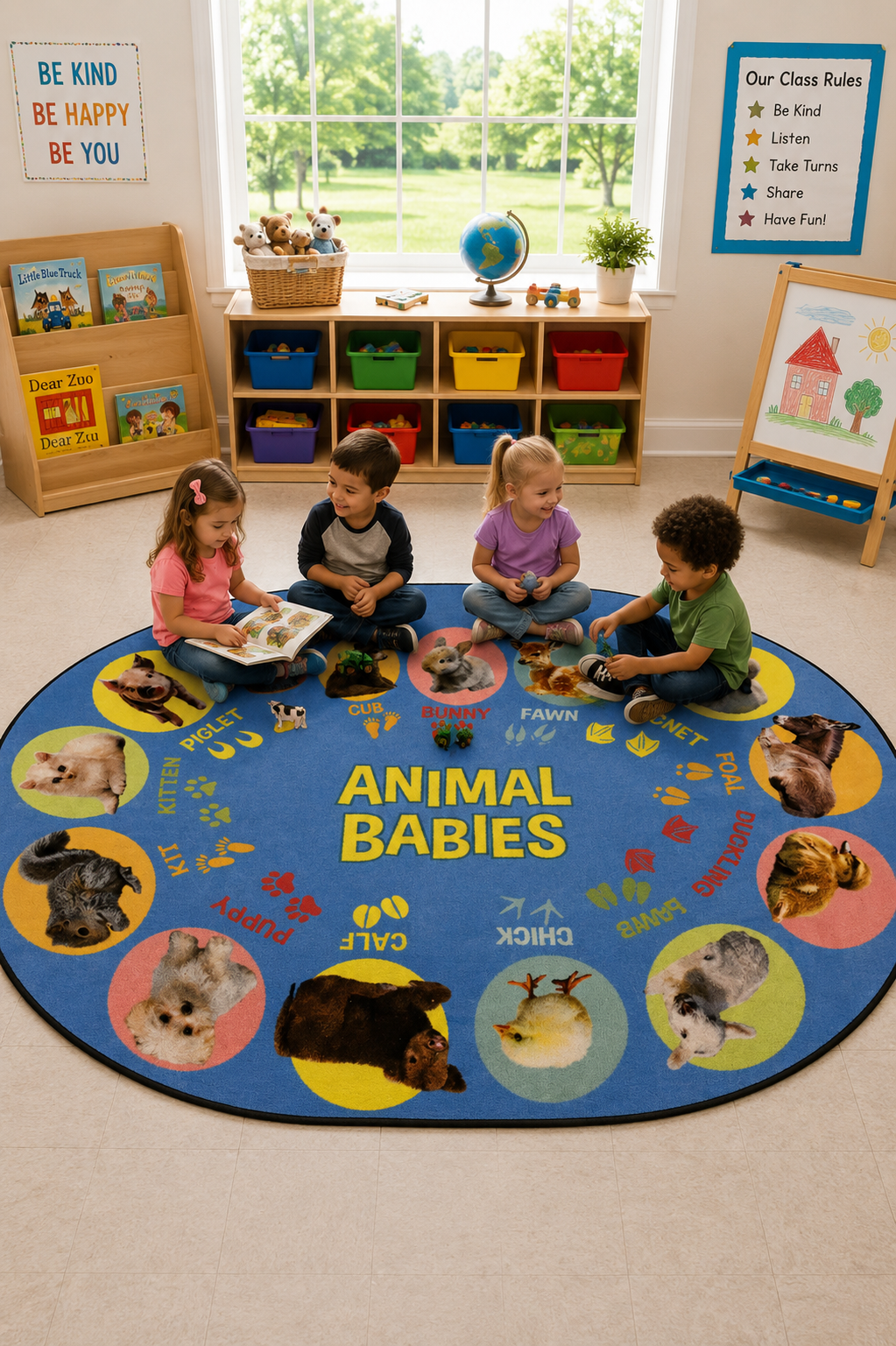 Animal Babies Preschool Rug
