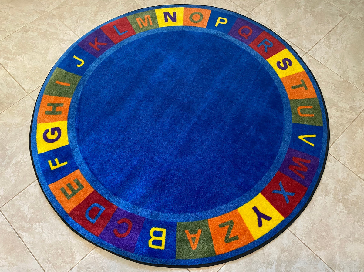 Spell Circle Rug Colors Alphabet Circle Learning Rug – KidCarpet.com