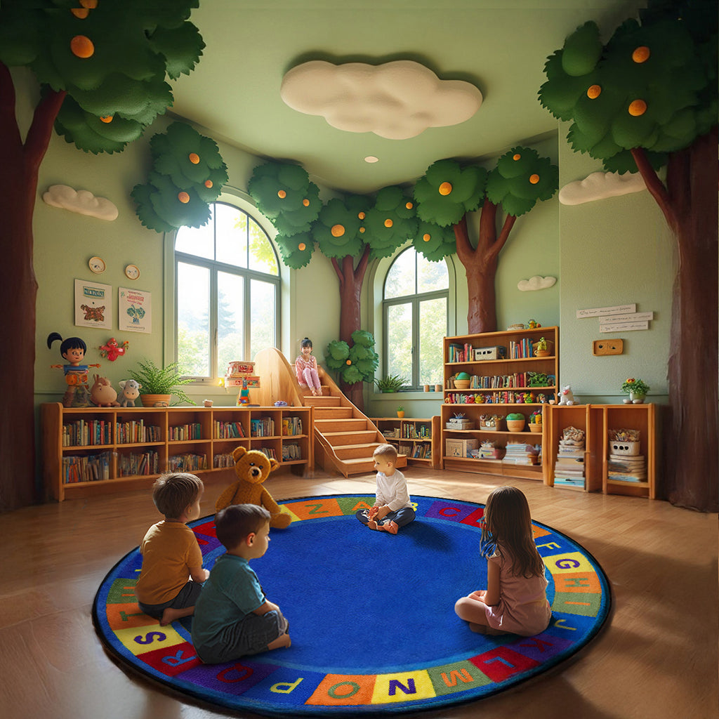 Colors Alphabet Circle Learning Rug