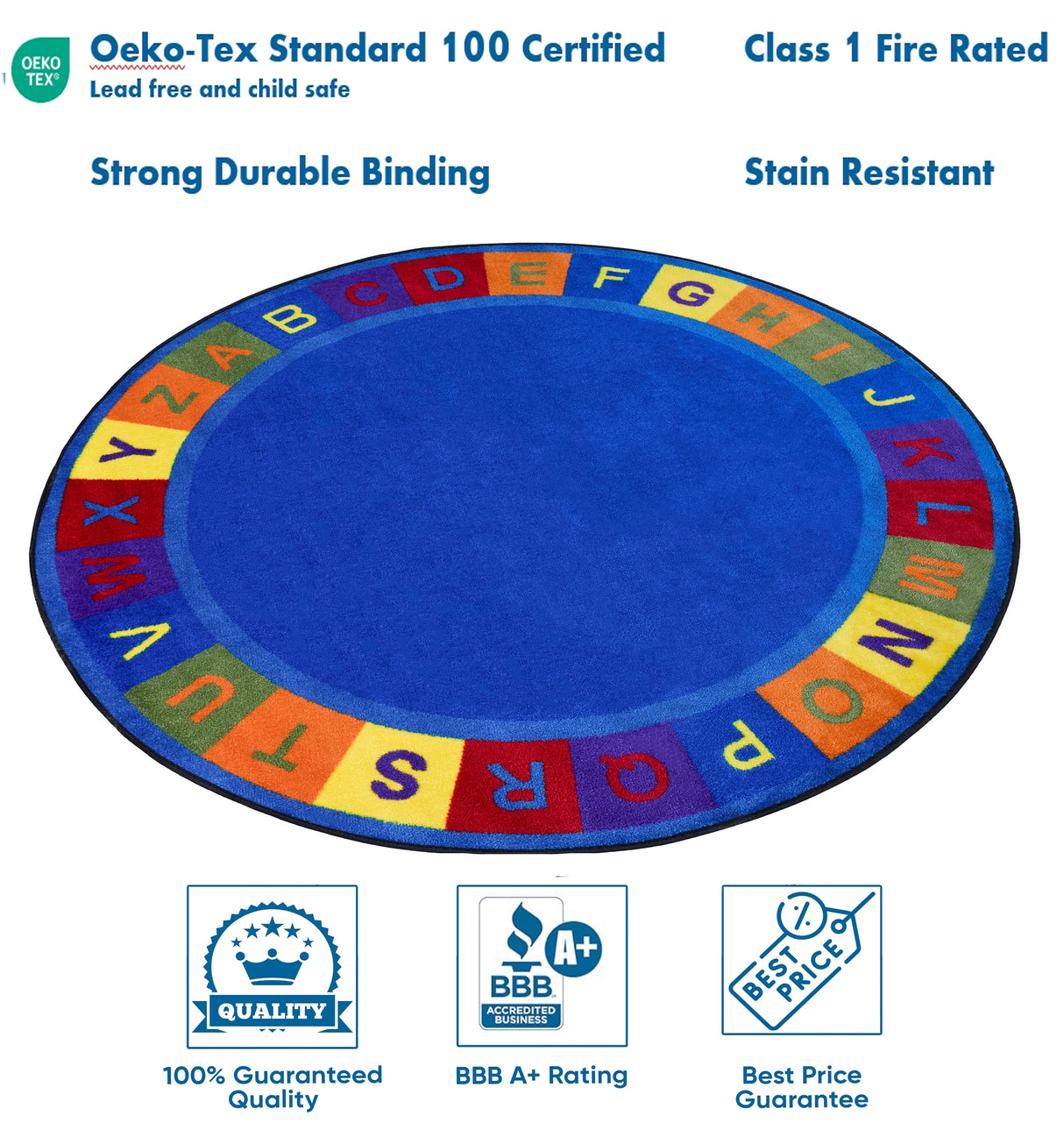Colors Alphabet Circle Learning Rug