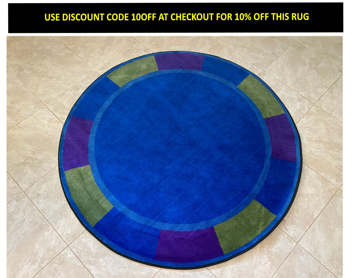 Cool Colors Circle Rug