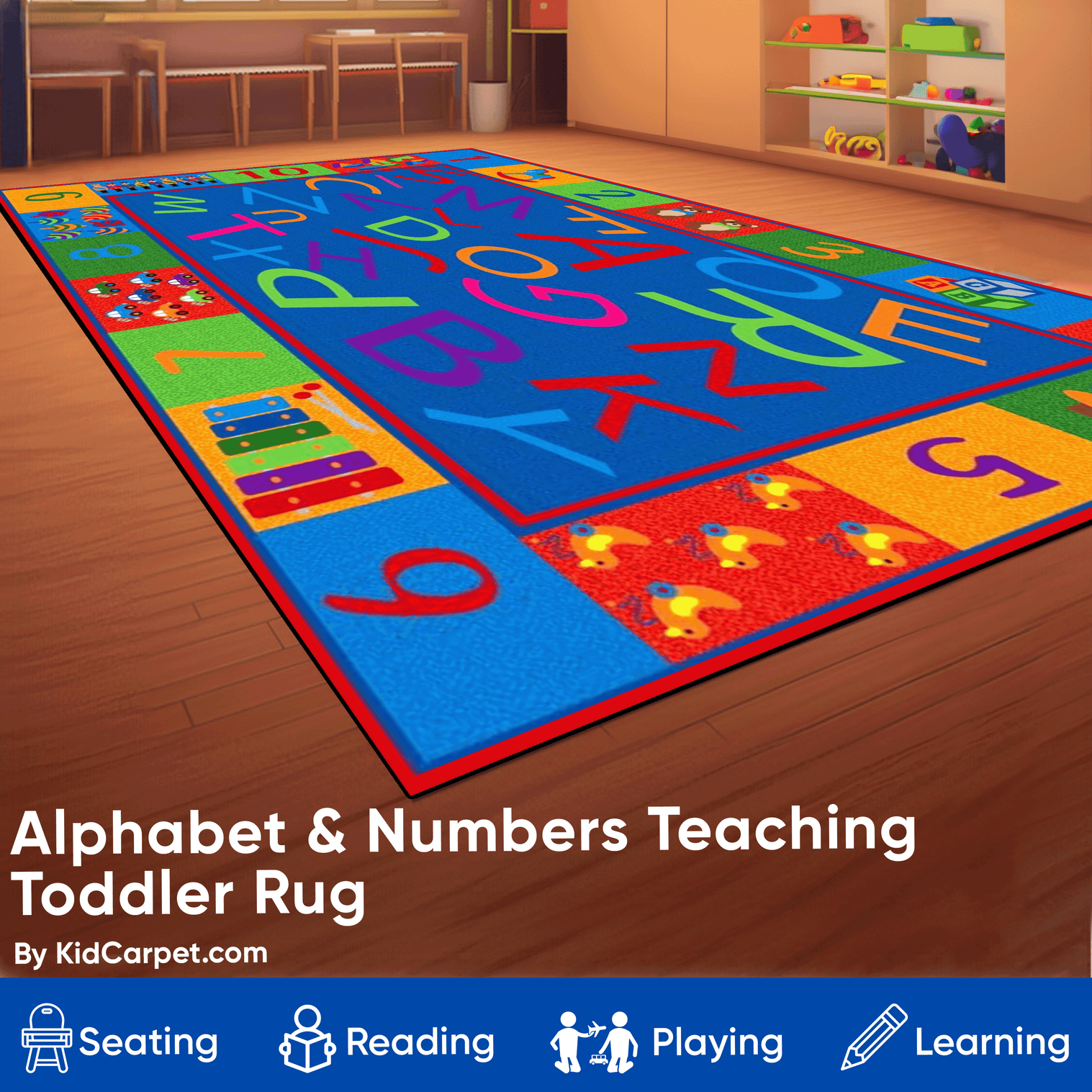 Alphabet and Numbers Teaching Toddler Rug – KidCarpet.com