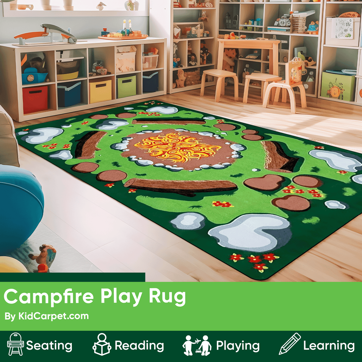 Fire Rug Kids Campfire Playtime Rug – KidCarpet.com