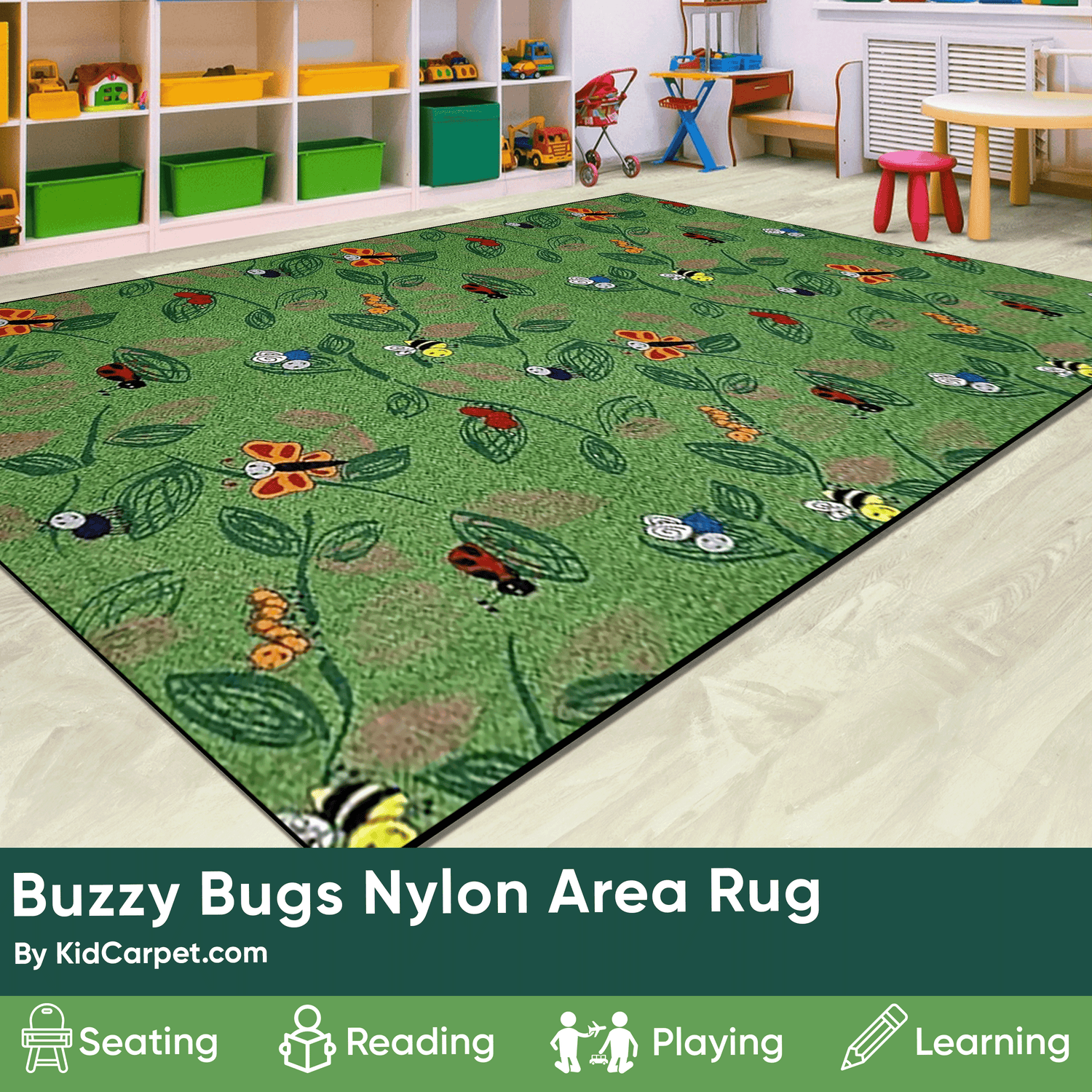 Buzzy Bugs Kids Rug – KidCarpet.com